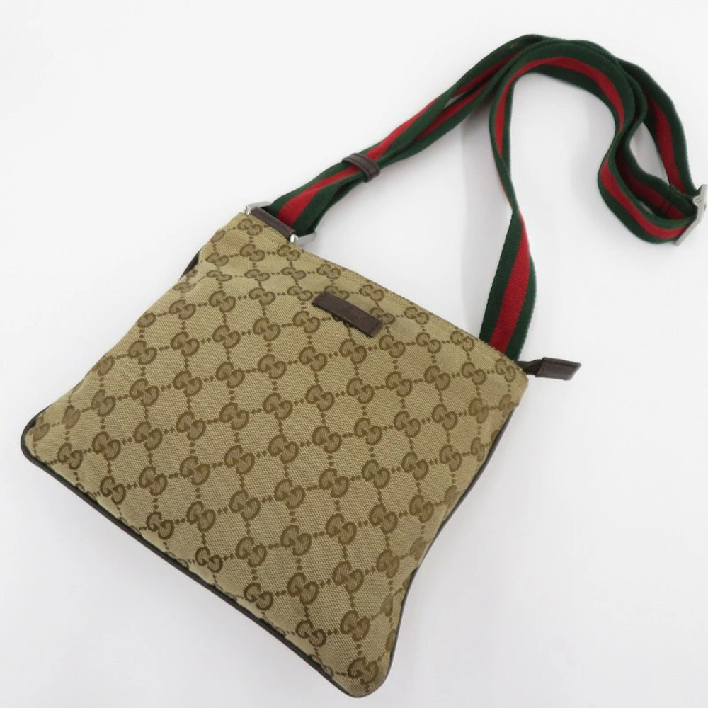 Gucci GG Canvas Shoulder Bag Brown